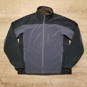 Kirkland Signature Men's 4-Way Stretch Soft Shell Zip Up Jacket Mens Medium Blue